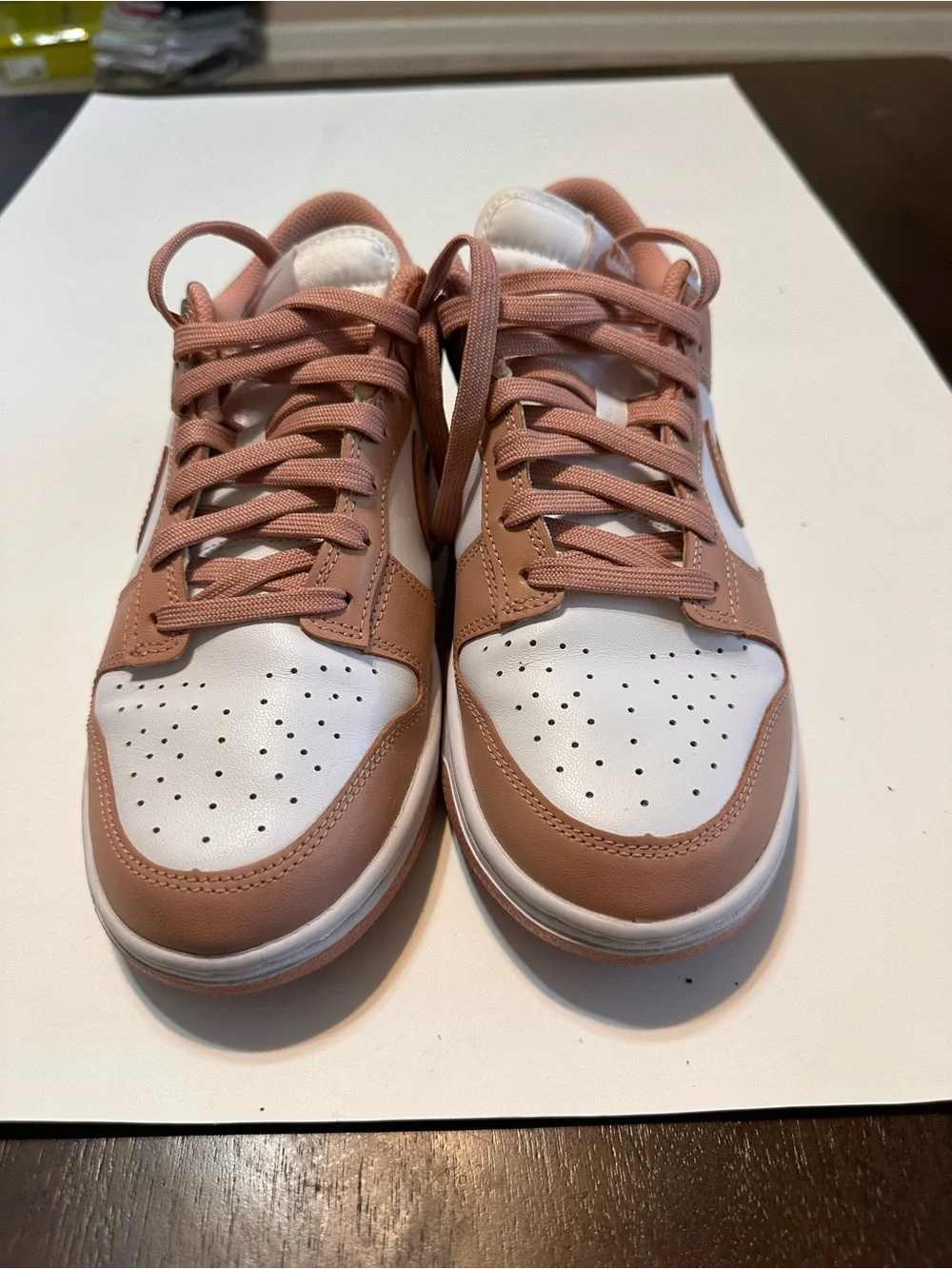 Nike Women's Low-Top Sneakers in White and Peach